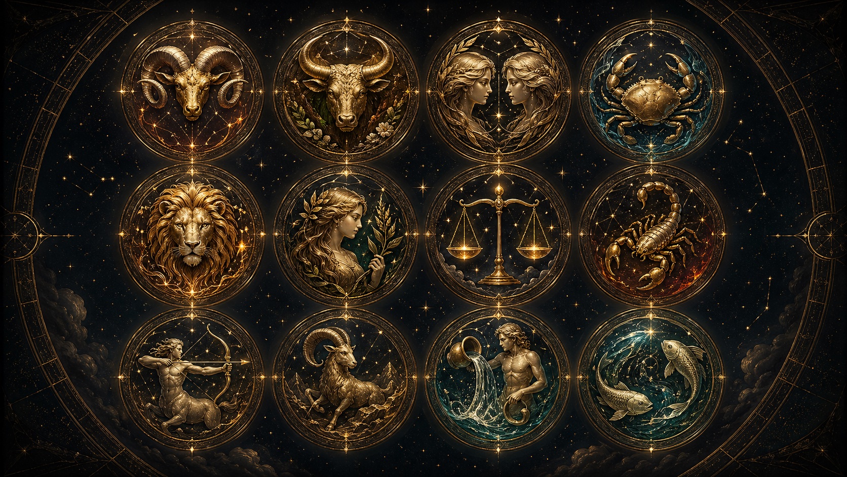 Зоряні медальйони знаків зодіаку
